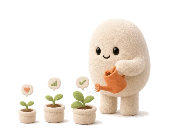 Mentita tranquila regando sus plantas